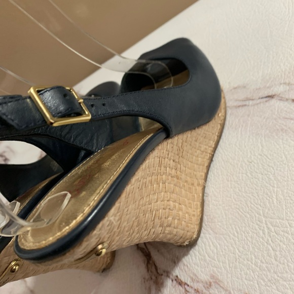 Lilly Pulitzer Krisie Wedge Sling Back Sandals Navy Blue Women's 8.5. - Picture 7 of 10